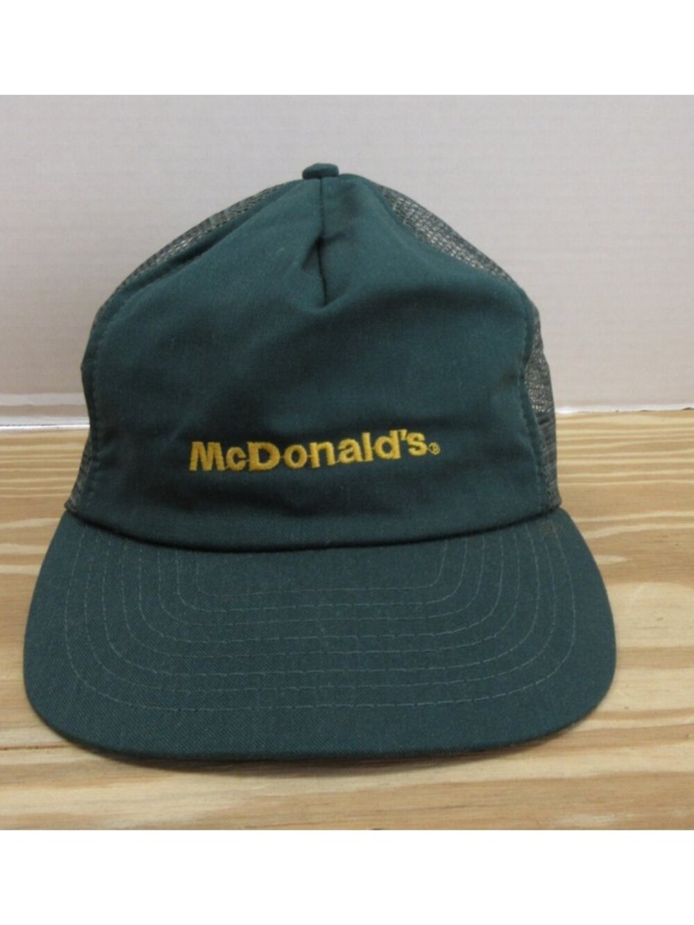 VINTAGE McDonalds Hat Cap Snapback Employee Uniform Trucker USA Made